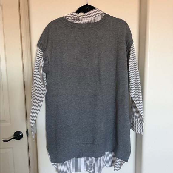 Gray Striped Mini Dress - Picture 2 of 3